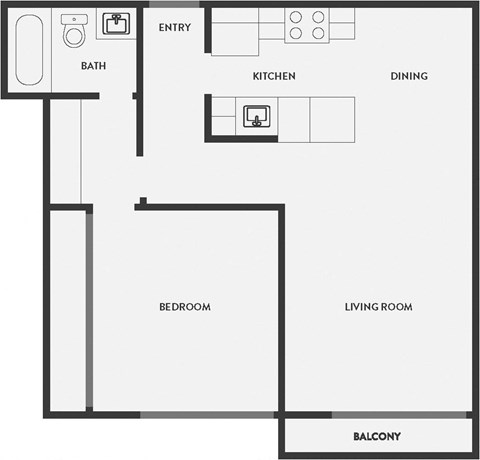A black and white image of a floor plan for a home.
